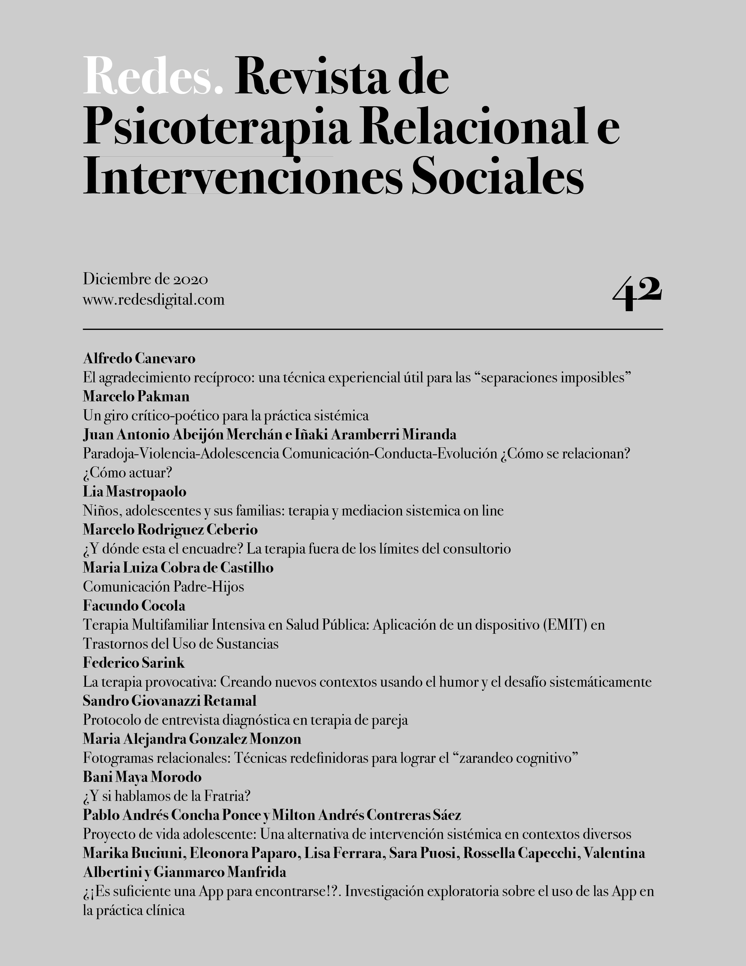 Redes. Revista de Psicoterapia Relacional e Intervenciones Sociales